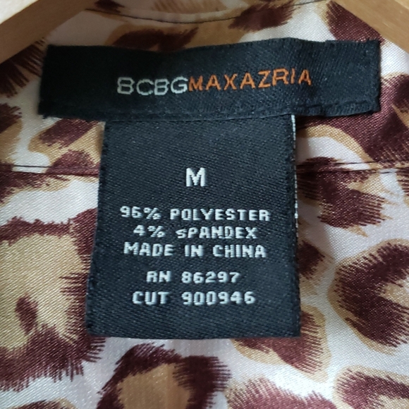 BCBG Max Azria animal print top blouse NWOT - Picture 3 of 4